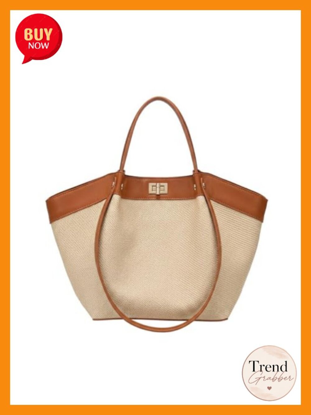 Women's Canvas & Faux Leather Tote Shoulder Handbag Winged Top-Handle Satchel